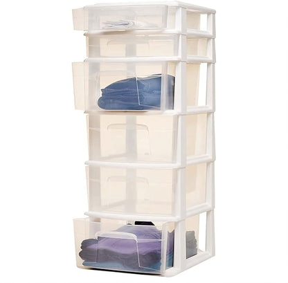 HOMZ 6 Drawer Plastic Storage & Organizer Tower | 4 Large & 2 Small Drawers | - Image 10