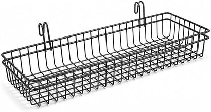 Black Metal Wire Hanging Basket, flower pots & supplies, coated metal shelf by ANZOME