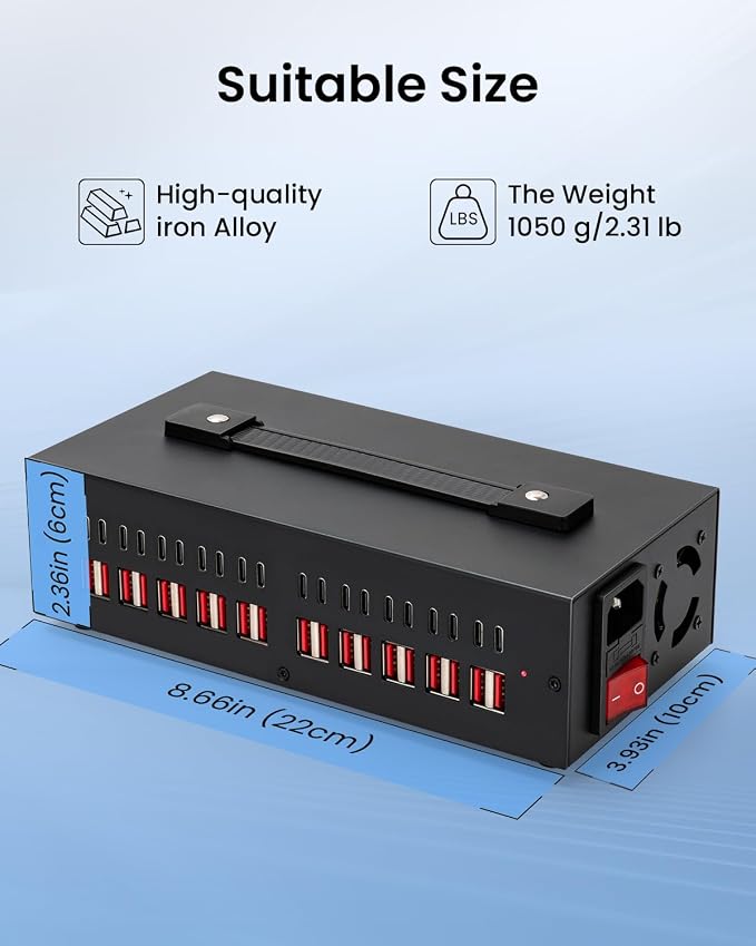 300W USB~c Charging Station, 40 Port USB Charger Block, Fast Charging Station - Image 8