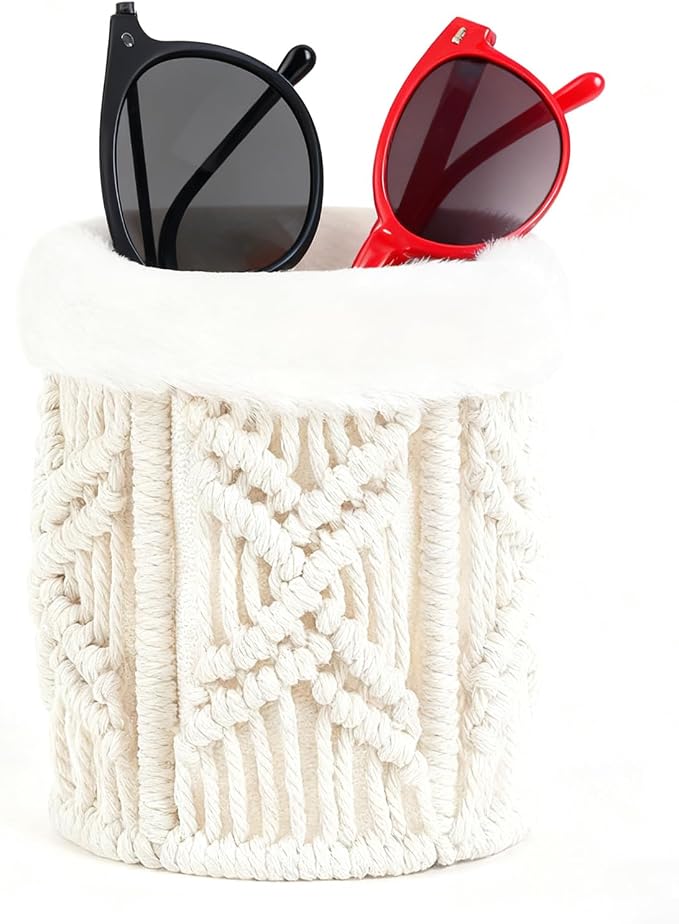 Glasses Holder for Nightstand, Boho Decor Eyeglass Case, Anti-scratch Plush by BESSKON