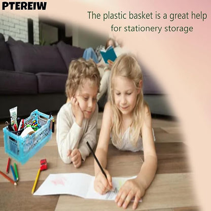 4L Plastic Storage Crates, Collapsible Basket - Image 6