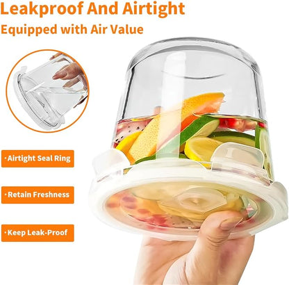 H.JSS WDJS 24 Oz Round Glass Food Storage Container set, 3 Cup Round Glass Soup - Image 7