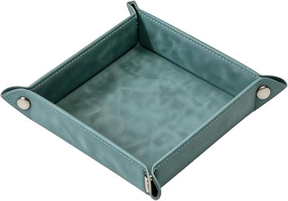 Valet Tray Desktop Storage Organizer – Vegan Leather Catchall Bedside Vanity by siduater