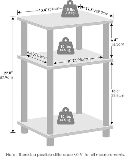 Furinno Turn-N-Tube Storage Shelves, Stackable Standing Shelf, Open Corner Shelf - Image 3