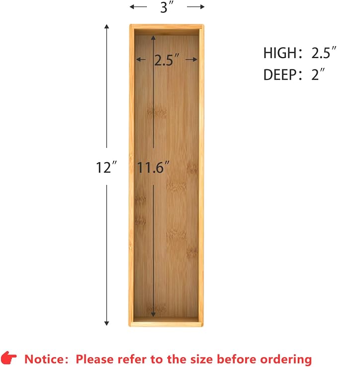 Bamboo Kitchen Drawer Organizer, Wooden Storage Box - Image 7