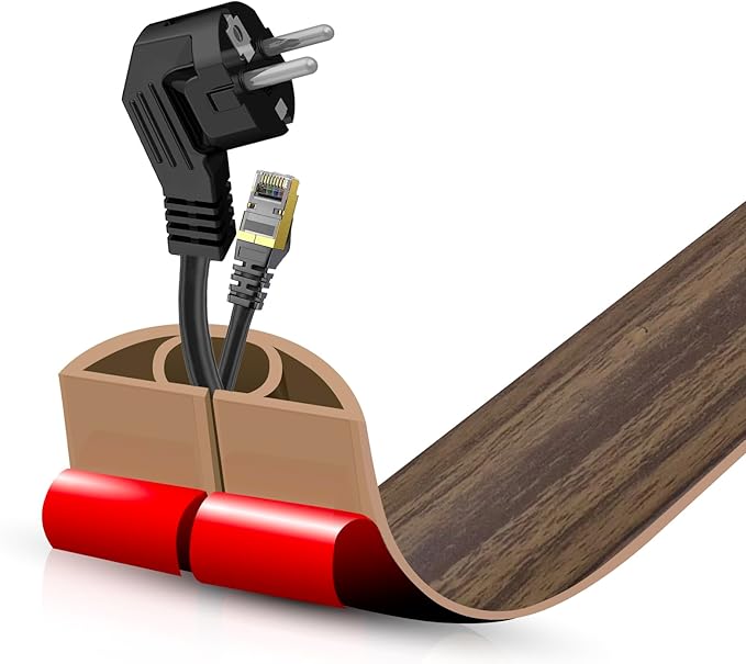 Floor Cord Cover Self Adhesive Cord Hider, 3.3FT Cable Management, Extension by DBHXXMB-HH