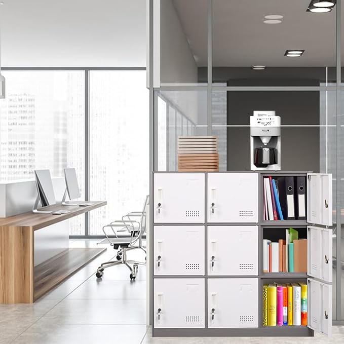 Metal Locker 9 Door Storage Cabinet, Steel Storage Lockers - Image 8