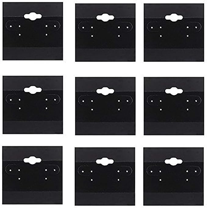 Adorox 200 Piece Black Earring Card Holders - Image 8