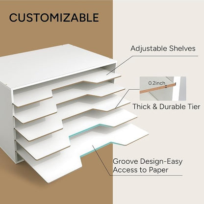 12x18 Construction Paper Organizer, Larger Size Wooden Literature Organizer - Image 4