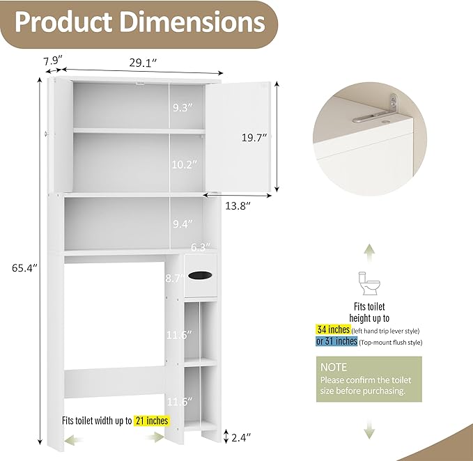 Bathroom Storage Cabinet Over Toilet - Image 2