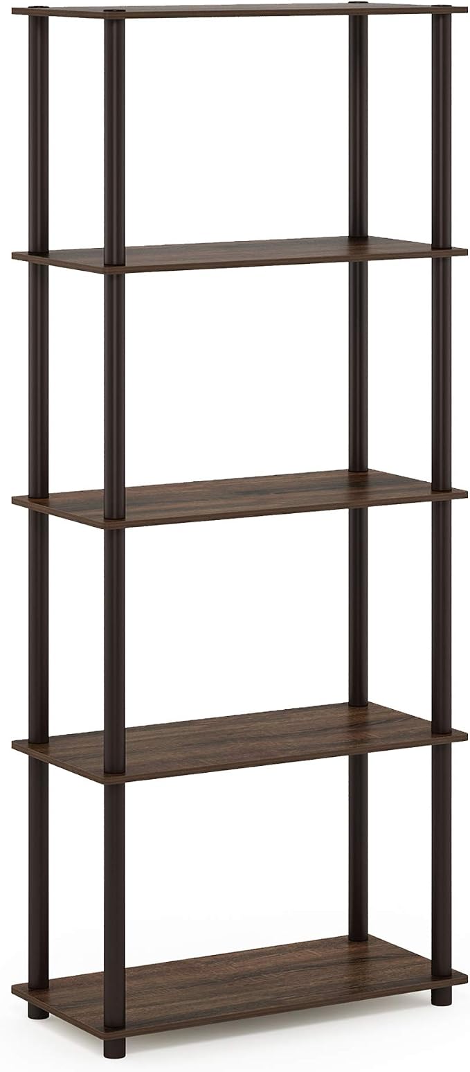 Furinno TURN-N-TUBE Storage Shelves, 5-Tier Book Shelf, Corner Shelf, Toolless - Image 6