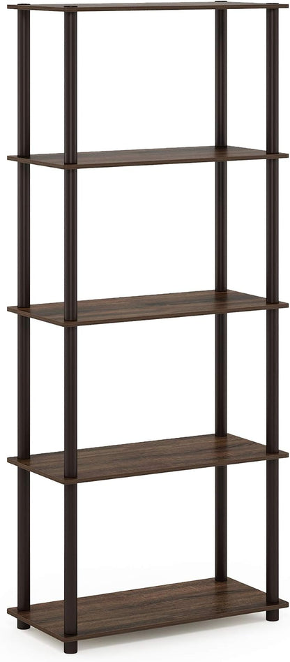 Furinno TURN-N-TUBE Storage Shelves, 5-Tier Book Shelf, Corner Shelf, Toolless - Image 6