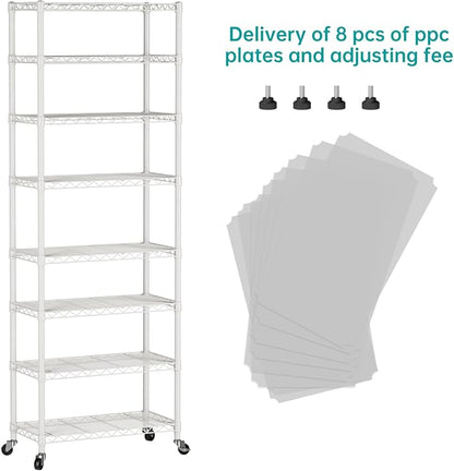 SINGAYE 8 Tier Shelf Organizer Storage Metal Shelves Garage Wire Shelving Unit - Image 9