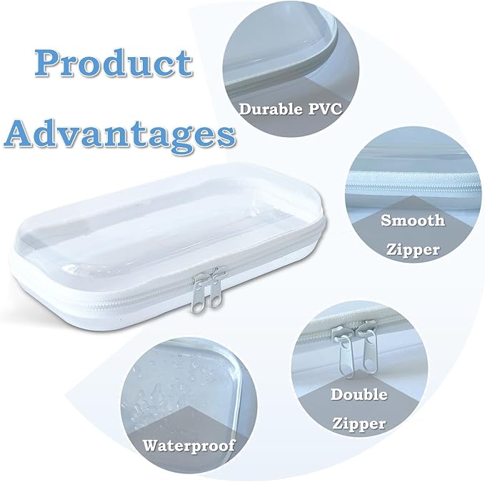 Clear Hard Zipper Case for Storage, Durable Clear Zipper Pouches, Hard Plastic - Image 6