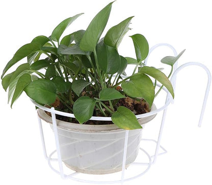Hanging Railing Planters Baskets Balcony Flower Pot Holders Plant Iron Racks - Image 3