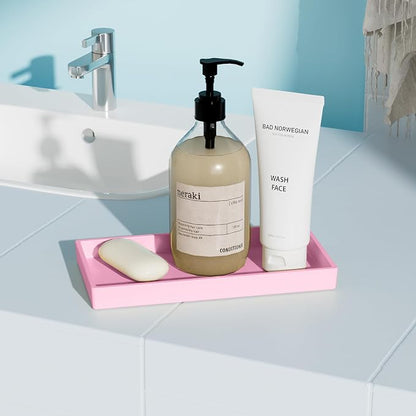 Vanity and Bathroom Tray, 7.7" ABS Countertop Organizer, Waterproof Vanity Tray - Image 3