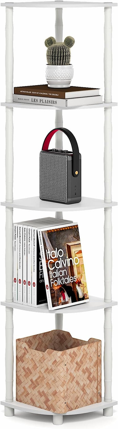Furinno Turn-N-Tube Storage Shelves, 5-Tier Open Frame Book Shelf, Standing by Furinno-FitsYourSpaceFitsYourBudget