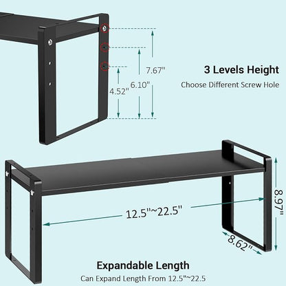 2 Pack Expandable Cabinet Organizer Shelves, 88lbs High Weight Capacity - Image 3