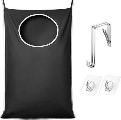 KEEPJOY XL Black Door Hanging Laundry Hamper, 36.5" x 22.5" Large Capacity by KEEPJOY