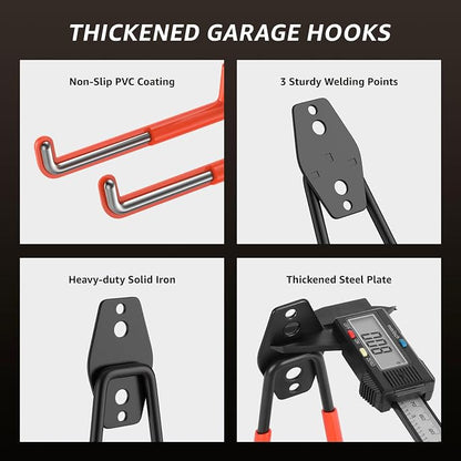 30 Pack Utility Steel Heavy Duty Wall Mount Garage Hooks, - Image 4