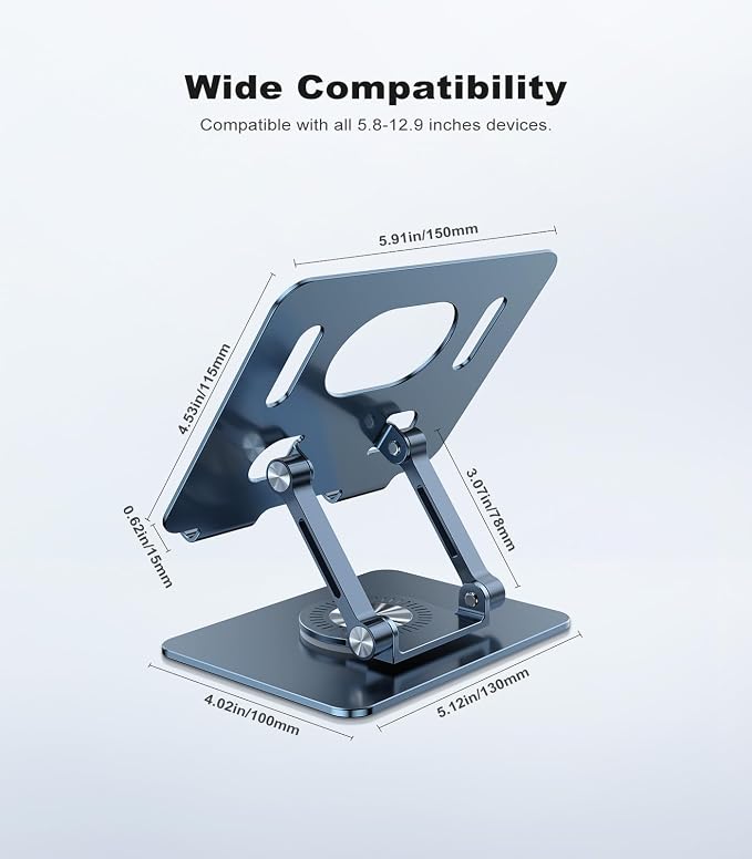 Swivel Tablet Stand with 360 Rotating Base, Adjustable Holder - Image 7