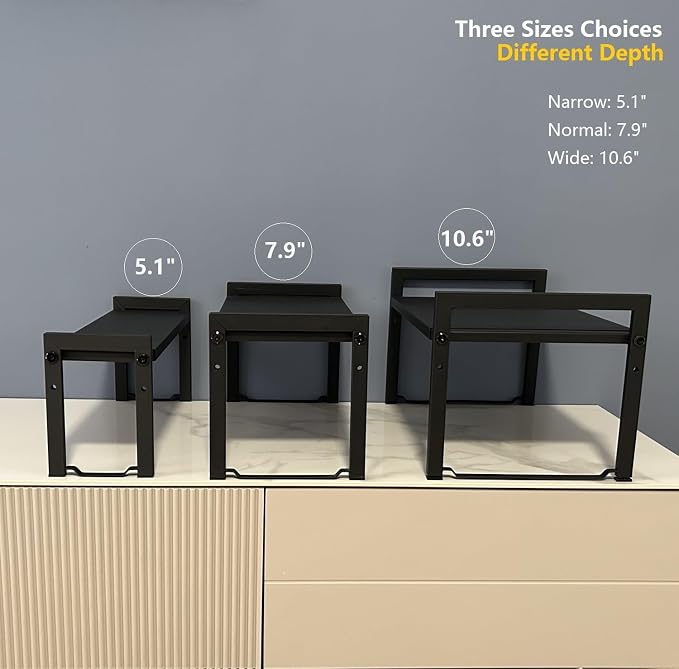 Expandable Cabinet Shelf Organizer 16-26" L Stackable Kitchen Counter Shelf - Image 8