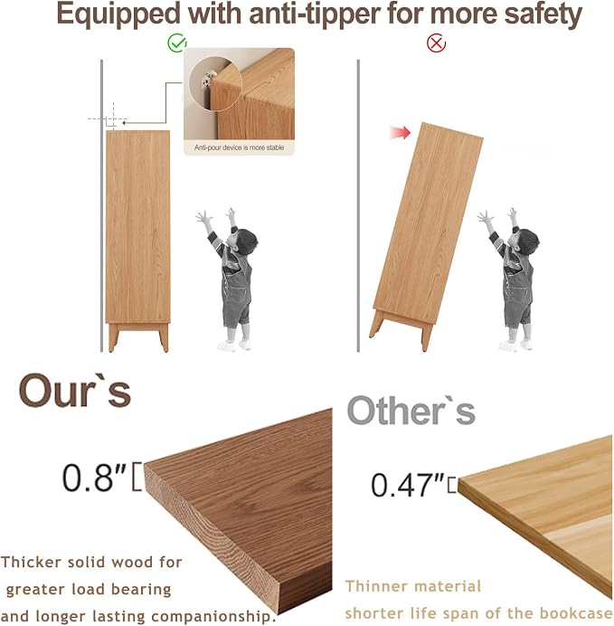 3-Shelf solid wood book case - Image 4