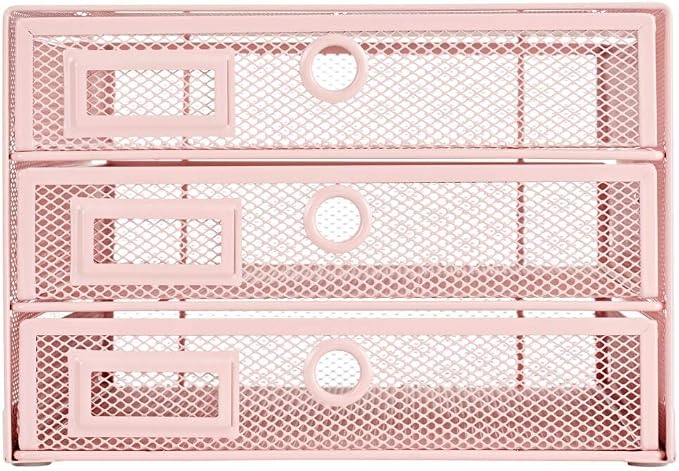 Annova Desk Organizer Wire Mesh 3 Tier Sliding Drawers Paper - Image 5