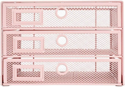 Annova Desk Organizer Wire Mesh 3 Tier Sliding Drawers Paper - Image 5