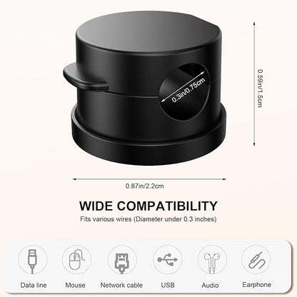 6pcs Magnetic Cord Organizer, 360° Swiveling Adhesive Cable Clips - Image 2