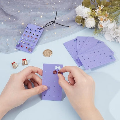 OLYCRAFT 10Pcs Portable Acrylic Earring Holders 24 Holes Purple Acrylic Earring - Image 3