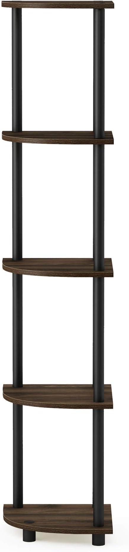 Furinno TURN-N-TUBE Corner Shelf, 5-Tier Corner Bookshelf, Open Storage Shelves - Image 9