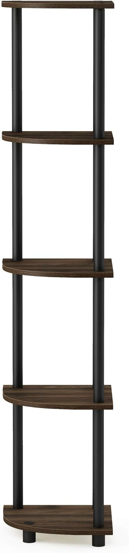 Furinno TURN-N-TUBE Corner Shelf, 5-Tier Corner Bookshelf, Open Storage Shelves - Image 9