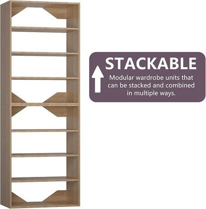 Short Tower Closet Mounted Storage Unit, Modular Closet System, Wood Closet - Image 4