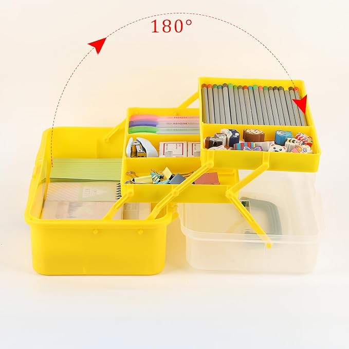 BTSKY 3-Layer Plastic Dividing Storage Box Craft Organizer - Image 2