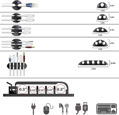 ELII 300PCS Cable Management Kit, 4 Cable Sleeve 35 Cable Clips - Image 5