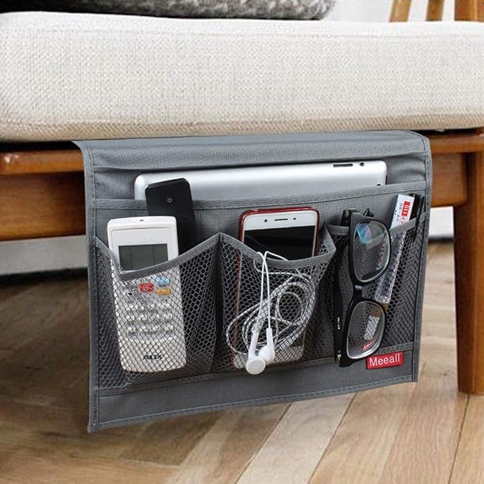 Bedside Storage Organizer with Pockets, Bedside Caddy, Table Cabinet Storage - Image 2