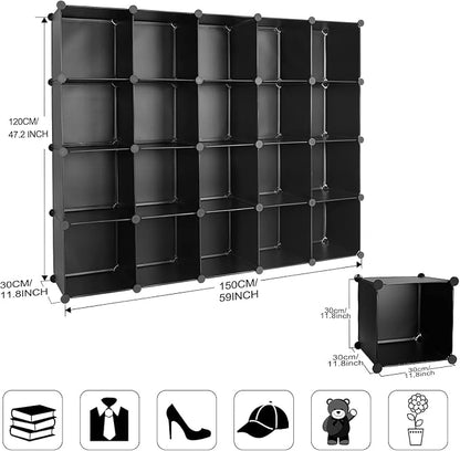 TUMUCUTE Cube Storage Organizer, DIY Plastic Closet Cabinet Modular Bookcase - Image 3