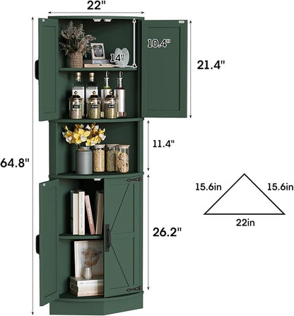 Vabches 64.8" Tall Farmhouse Corner Cabinet - Image 2