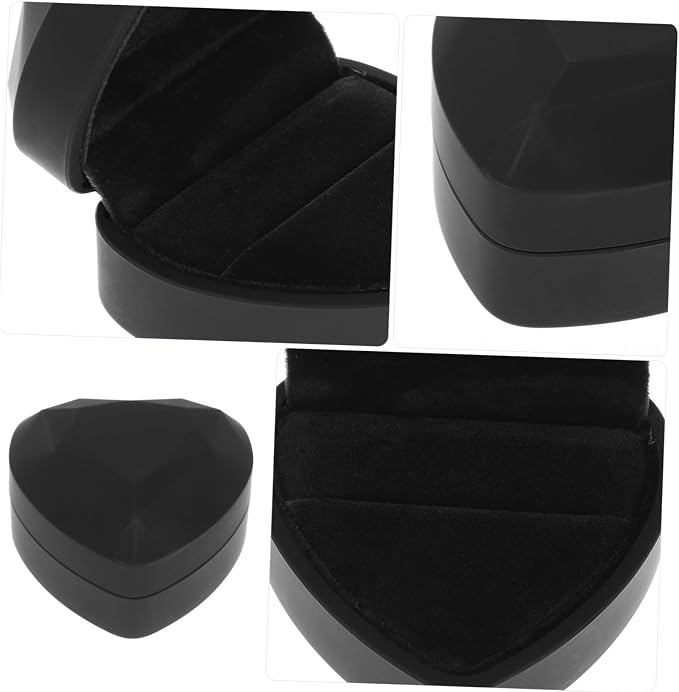 Heart Shaped Jewelry Box with LED Light Ring Case - Image 3