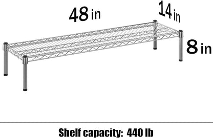 14" Deep x 48" Wide x 8" Height 1-Tier Wire Shelving Kit | NSF Commercial - Image 3