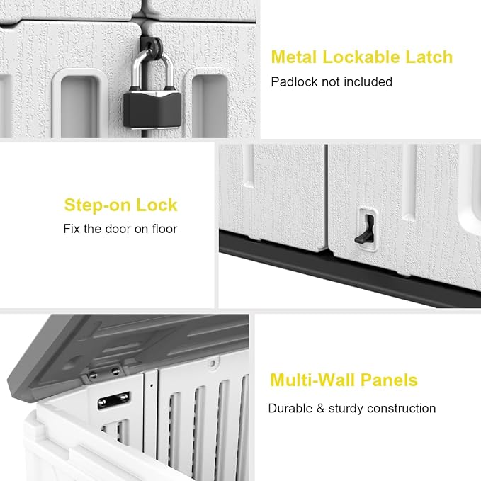 Outdoor Storage Shed, KINYING Outdoor Storage Cabinet Waterproof - Image 6