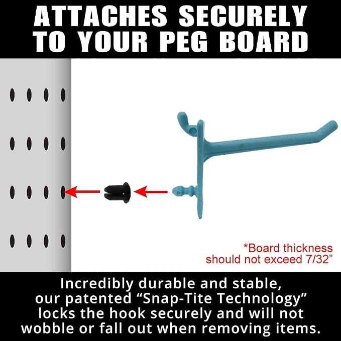 PegPro® 2" Hooks Kit for Standard “Wood Fiber” pegboard – Durable Plastic - Image 7