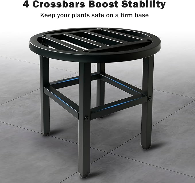 Plant Stand Indoor Outdoor, 13 Inch Tall Metal Plant Stands Riser, Heavy Duty - Image 4