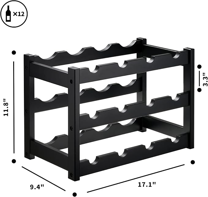 VASMIA Bamboo Wine Rack, Sturdy and Durable Wine Storage Cabinet Shelf - Image 6