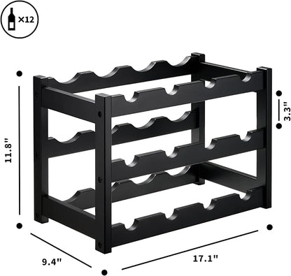 VASMIA Bamboo Wine Rack, Sturdy and Durable Wine Storage Cabinet Shelf - Image 6
