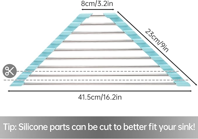 Tomorotec Green Triangle Roll-Up Dish Drying Rack - Image 4