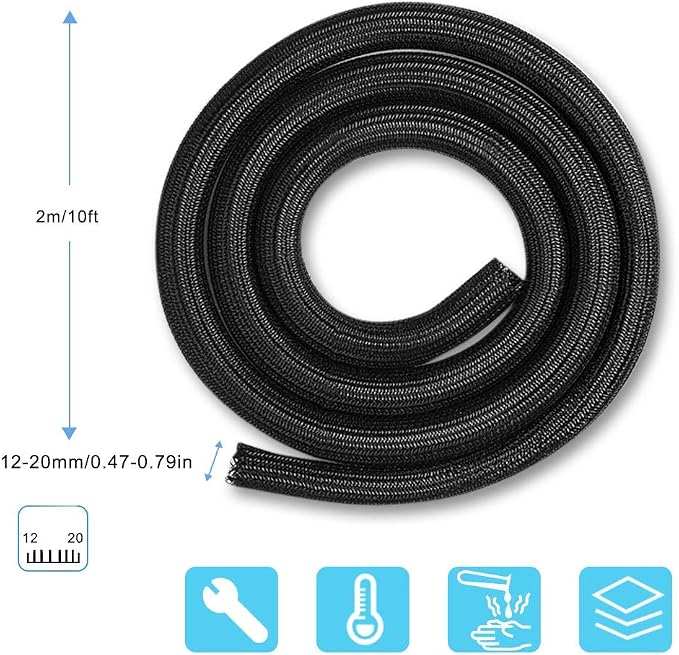 AGPTEK Cable Sleeve Cover, 10ft - Image 6