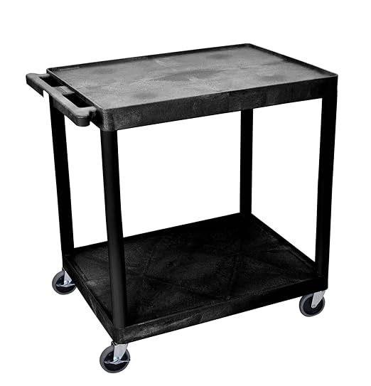 Luxor 2 Shelf Utility Cart Black by LuxorWorkspaces