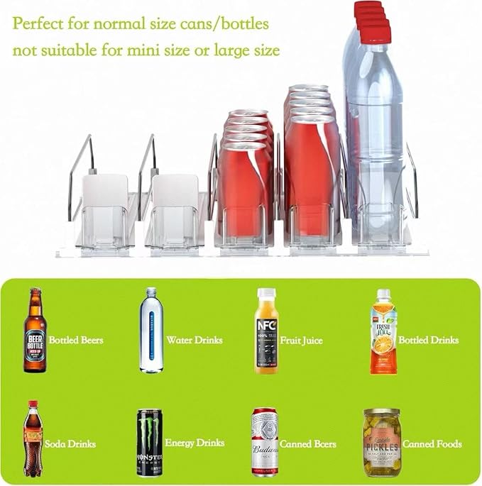 Drink Organizer for Fridge, Self Pushing Fridge Drink Organizer, Automatic - Image 3